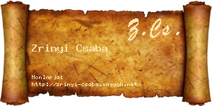 Zrinyi Csaba névjegykártya
