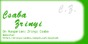 csaba zrinyi business card
